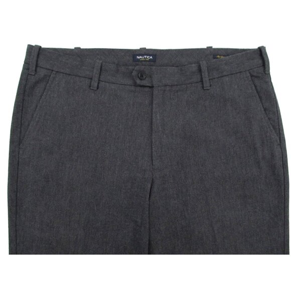 Nautica Beacon Pants Mens 40x30 Charcoal Gray Tailored Fit Chino Cotton Trousers - Picture 5 of 16